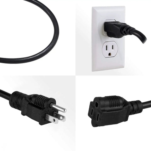 Two Pack 3 Foot Outdoor Extension Cord 16 AWG SJTW Heavy Duty Power Cable 3 Prong NEMA 5-15P To NEMA 5-15R For Indoor And Outdoor Use ETL Listed Weather Resistant And Flexible