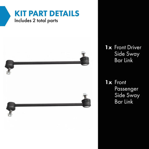 Front Sway Bar Link Set Bolt On Direct Fit For 2019-2021 Acura RDX, 2018-2022 Honda Accord showing driver and passenger links
