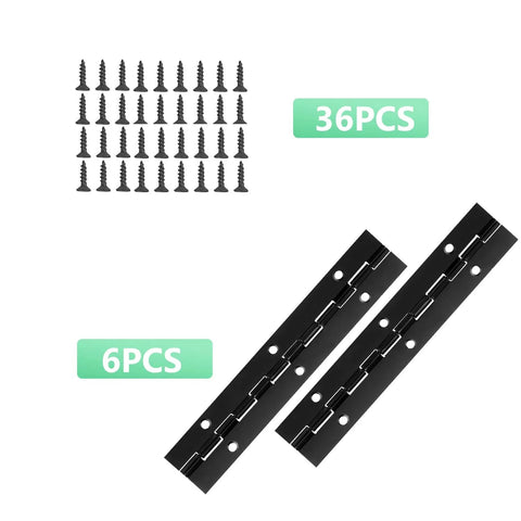 Heavy Duty 6 Inch Stainless Steel Piano Hinge Continuous Hinge With 1.2 Inch Open Width for cabinets doors, includes screws.