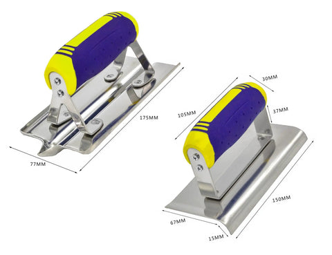3 Piece Stainless Steel Concrete Tools Set With Finishing Trowel 11 By 4 Inch Edger 6 By 3 Inch One Half Inch Radius Groover Ergonomic