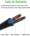 Cross-section view of 3 Prong Replacement Power Cord For Electric Pressure Cooker And Kitchen Appliances Like Rice Cooker Microwave Soy Milk Maker And More Universal Tough Cable For Quick Pot And Other 110V Models Built To Last showing internal wire insulation and copper strands