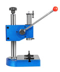 Built Like A Tank Desktop Arbor Press, 0.5 Ton Heavy Duty Cast Iron Manual Stamping Press, side view with colorful design.