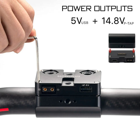 Person assembling Pro Ring Grip Power Hub For DJI RS2 RS4 RS5 Rig Powers Monitors And Wireless Video Gear with hex key.