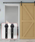 Two Pack Black Barn Door Roller Hangers No Track J Shape Ultra Quiet Nylon Wheel Smooth Glide Heavy Duty 330 Lbs Per Door