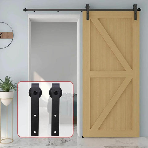 Two Pack Black Barn Door Roller Hangers No Track J Shape Ultra Quiet Nylon Wheel Smooth Glide Heavy Duty 330 Lbs Per Door