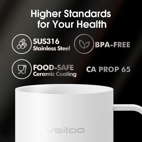 Smart Self Heating Coffee Mug With AI Temp Control And 20 Oz Capacity showcasing SUS316 stainless steel and food-safe ceramic coating.