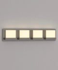 Alberson 4 Light Brushed Nickel LED Bath Bar Light Modern Vanity Fixture with sleek lines mounted on wall