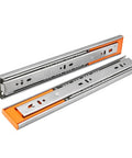 Full Extension Drawer Slides Stainless Steel Soft Close Three Section Drawer Rails for Cabinets with Detachable Quick Release Latches