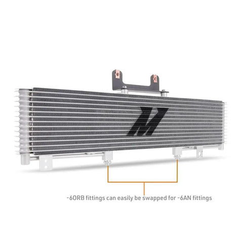 Side view of Direct Fit Transmission Cooler For Chevy Silverado And GMC Sierra 1999 2013 With Beefier Core And Expanded Front Surface