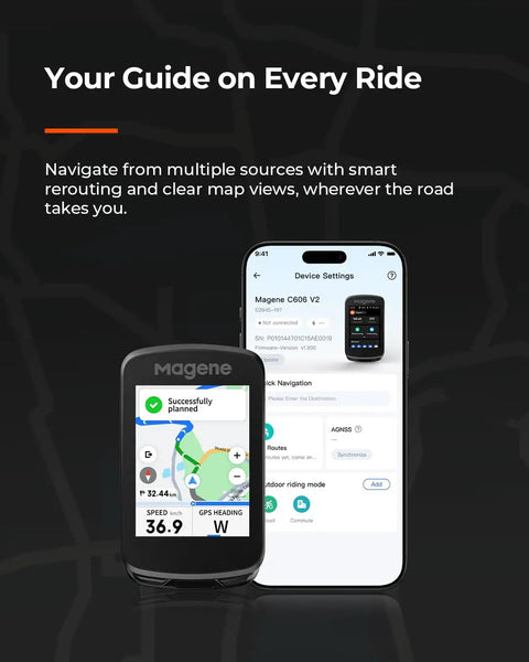 2.8 Inch Color GPS Bike Computer With ClimbPro Multi-Scenario, live segment display and mobile app interface