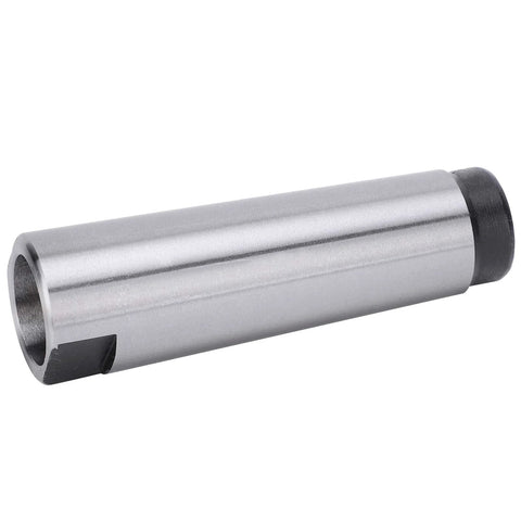 Silver steel MT3 to MT2 taper drill sleeve arbor adapter, hollow cylindrical tool for CNC lathe/mill fixtures.