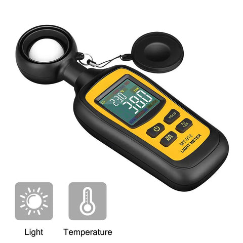 Digital Illuminance Meter Handheld Light Meter With Ambient Temperature Range 0 To 200000 Lux 4 Digit Color LCD Screen