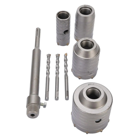 Heavy Duty Generic Concrete Hole Saw Kit With Tungsten Steel Blades For Drilling Big Holes In Brick Cement Stone And Wall Installations Efficiently, drill bits