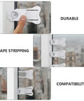 6 Pack Childproof Cabinet Locks For Home Use Easy Install Sliding Window Safety Latches Durable ABS Design For Doors