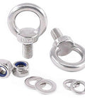 Heavy Duty M14 Eye Bolt Set In 304 Stainless Steel With Lock Nuts, Lock Washers, And Flat Washers For Lifting, Rigging, And Securing Projects
