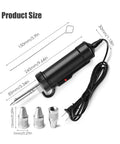Go To Automatic Desoldering Pump For Fast Tin Removal, Electric Desoldering Gun AC110V 30W with soldering nozzles and dimensions
