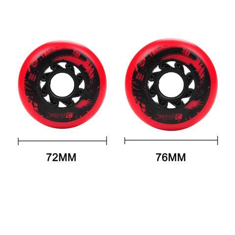 Inline Skate Replacement Wheels 72mm 76mm For Roller Blades And Skateboards 88A Hardness For Indoor And Street Use In Red Yellow Black Bearings Included Smooth Glide On Any Surface