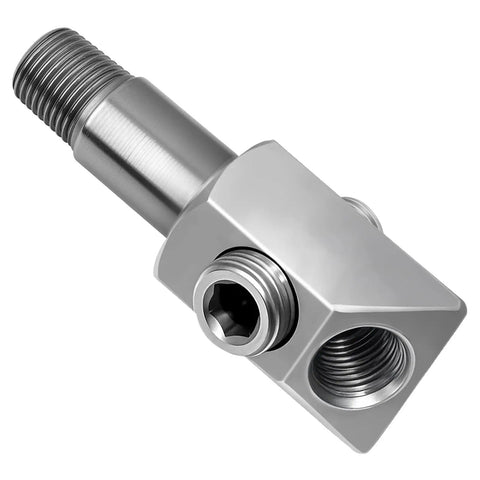 Oil Pressure Sensor Thread Adapter 1/8-27 NPT Port Plug For GM Chevy Small Block 305 350 Engines with dual ports, side view