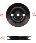 Heavy Duty 42 And 48 Inch Deck Drive Pulley for John Deere X350, top view showing dimensions and details.
