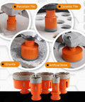 BGTEC 6-piece dry diamond core drill bit set, 20–100 mm, for porcelain tile, ceramic, granite, artificial stone