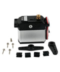 Heavy Duty Waterproof Digital Servo Motor Delivering Forty Kg Cm Of Punch With Rugged Metal Gears And Bulletproof Eight Point Four Volt Build For Smashing Through Mud Trails And Keeping Rc Crawlers Running Smooth Any Time, with accessories.