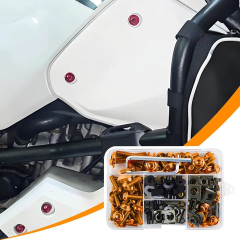 Motorcycle Fairing Bolt Kit Ride Ready Dope 177 Pieces Aluminum Alloy M5 M6 Screws Nuts Washers Fasteners Clips Set