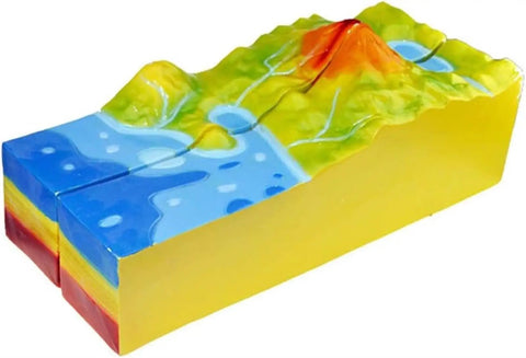 Volcano Model For Classroom Geology And Geography Teaching Aids Lava Eruption Demonstration PVC dual-structure anatomy model