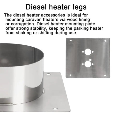 Heavy Duty Diesel Heater Turret Mounting Plate for Air Top 2000 Series and Airtronic D2 D4, stainless steel view