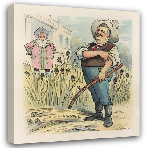 Dope 1902 Artwork Print A New Scythe Cuts Clean By John Samuel Pughe Custom Framed Wood Or Canvas Print With Archival Giclee Quality