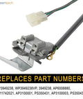 Washer Door Lid Switch Replacement 3949238 For Whirlpool And Kenmore Washers Exact Fit Easy Install Fixes Draining Problems Not Starting Not Spinning Or Agitating Replaces WP3949238 WP3949238VP AP6008880 PS11742021 AP3100001 PS350431