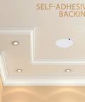 Slick Ceiling Cover Plates With 48 Hella Strong Double Sided Tapes For Instant Wall Hole Patches on white ceiling.