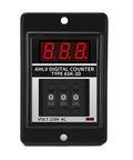 Rugged ABS Digital Counter Workhorse For Industrial Use, front view with red double-digit display, 220V operation