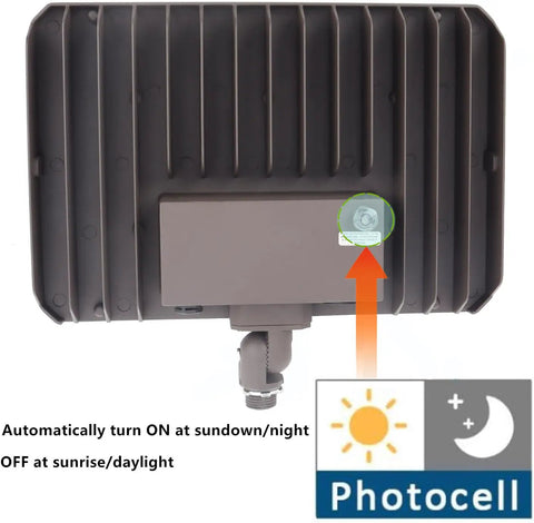 150W Outdoor LED Flood Light With Easy Knuckle Mount Dusk-To-Dawn Sensor, 21000 Lumens Beast Brightness, 5000K Daylight, 100-277V, ETL Certified, Commercial Grade Security Flood Light For Parking Lots And Landscape Lighting