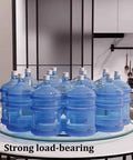 360 Degree Tempered Glass Lazy Susan Turntable With Silent Rotation Beefy Heavy Duty Serving Tray holding water bottles
