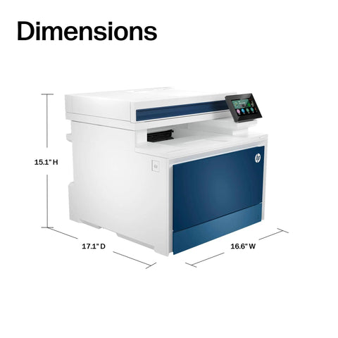 Color Laser Printer MFP 4301fdw For Small Biz Teams Wireless All In One Scanner Copier Fax Fast Color Printing Up To 35 PPM Auto Duplex Auto Document Feeder dimensions