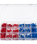 Assort 400 Pcs Insulated Fork Spade Crimp Terminals Connectors Mixed U Type Wire Lugs For Auto Car Electrical Wiring Projects And Repairs in plastic case