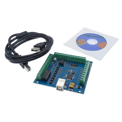 Green 4 Axis USB Motion Control Board With 100KHz Interface Pendant Handwheel MPG Pro CNC Controller Card with USB cable and CD