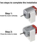 Two steps showing installation of Set Of 20 Micro 130 DC Motors Brushed High Speed 3V To 12V 9000 To 25000 RPM with illustrated guide.