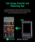 Fast image transfer using HSTOOLS app on Handheld WiFi Thermal Camera With 8MP Visual Camera And 3.5 Inch Touch Screen Real Time Live Super Resolution 640x480 Thermal Imaging 256x192 IR Intelligent Scene Detection Video Recording and smartphone.