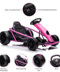 Heavy Duty Electric Go Kart For Kids 8 To 14, 24V Ride On Racing Toy With Dual 300W Motors, Rugged PE Body And Iron Frame