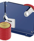 Heavy Duty Metal Bag Sealer With Razor Sharp Blade And Seven Premium Adhesive Rolls, featuring tape dispenser and rolls.