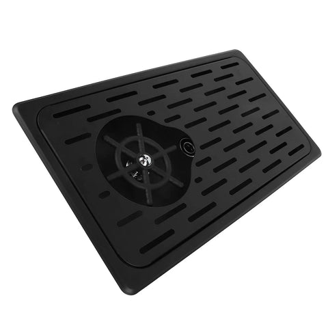 No Nonsense Matte Black Glass Rinser And Cup Washer Keeps Countertops Spotlessly Clean With Heavy Duty Stainless Steel Drip Catch Tray And High Velocity Sink Mounted Sprayer