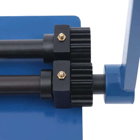 Close-up of gear system on Heavy Duty Sheet Metal Bead Roller With 18 Inch Throat Depth And Included 4 6 7.5 mm Round Bead Dies