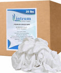 Bulk Jersey Knit T Shirt Rags Poly Cotton Cleaning Cloths For Painting Polishing Auto Shops And Bar Work 25 lb Box White Wiper Rags For Industrial Use