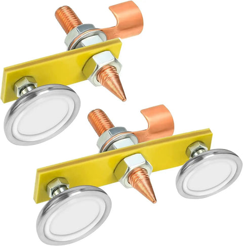 Upgrade Your Setup With This 2Pc Magnetic Welding Ground Clamp Kit Featuring Double Plus Single Magnet Heads For Super Strong Suction And Reliable Stability During Tough Welding Jobs