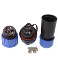 Tough As Nails 2 Pin Waterproof Screw Crimp Connector Featuring Gold Plated Copper Contacts And IP68 Sealing for aviation wire harness.
