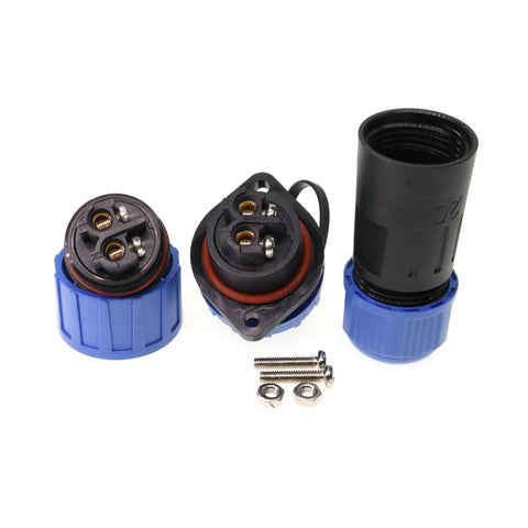Tough As Nails 2 Pin Waterproof Screw Crimp Connector Featuring Gold Plated Copper Contacts And IP68 Sealing for aviation wire harness.