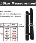 Two Sided Solid Wood Glass Door Handle Kit Rustic Sliding Barn Style Modern Push Pull Door Handle Set For Indoor Outdoor Use Dope Black Finish 16 Inch 40 Cm size chart, black solid wood handles