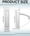 2 Pack Pocket Door Pull Handles 3.54 Inch Stainless Steel Satin Finish size diagram showing front and side view measurements