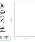 500 Count Fanfold 4x6 Thermal Labels With Perforated Line, Permanent Adhesive, Printer Friendly For Zebra And Rollo, diagram showing size and features